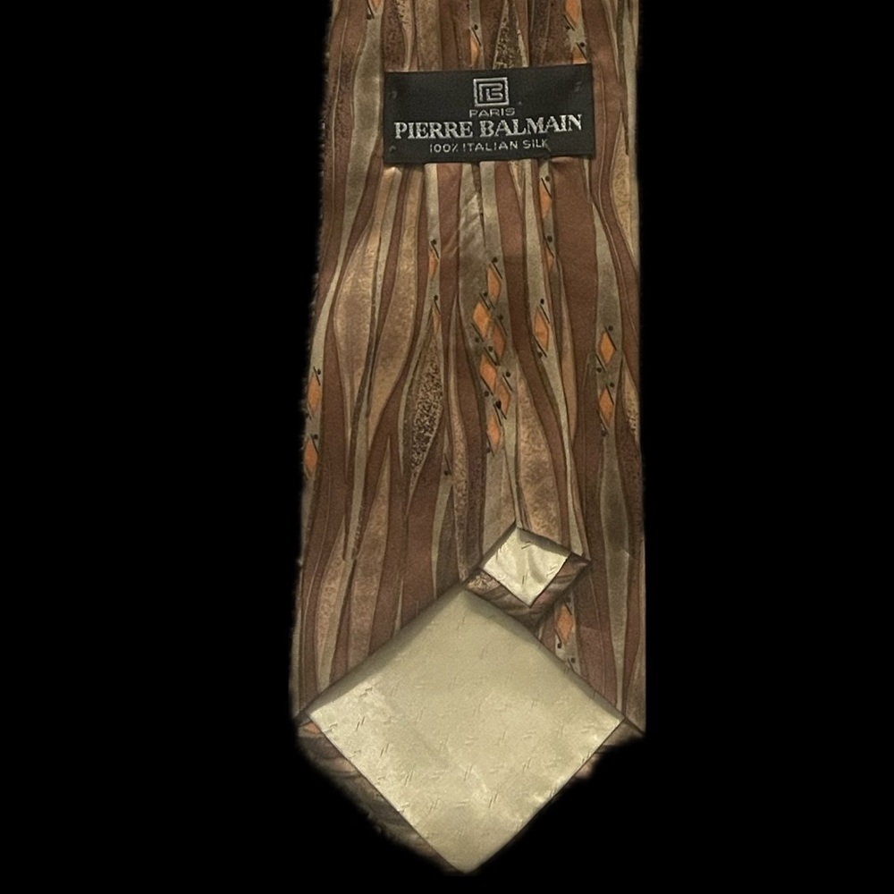 Pierre Balmain Necktie Brown Silk